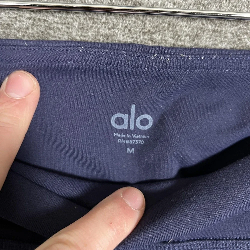 Alo Yoga‎ Leggings Womens Medium Blue Capri High Rise Yoga Athletic Stretch